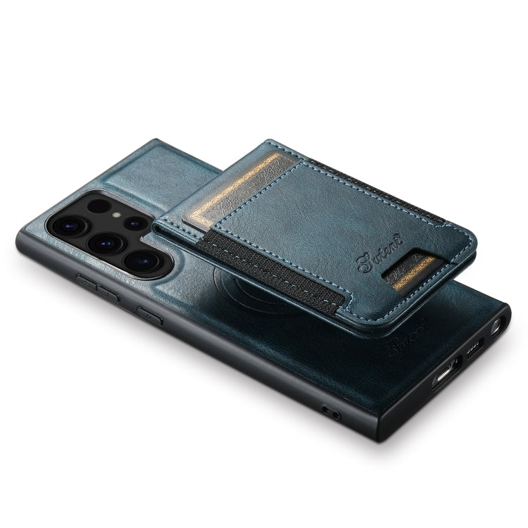 For Samsung Galaxy S24 Ultra 5G Suteni H17 Oil Eax Leather Detachable Wallet Phone Case(Blue) - Galaxy S24 Ultra 5G Cases by Suteni | Online Shopping South Africa | PMC Jewellery | Buy Now Pay Later Mobicred