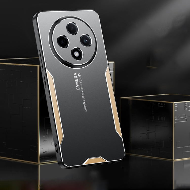 For OPPO A3 Pro Blade Series TPU Hybrid Metal Phone Case(Gold) - OPPO Cases by PMC TechLife | Online Shopping South Africa | PMC TechLife | Buy Now Pay Later Mobicred