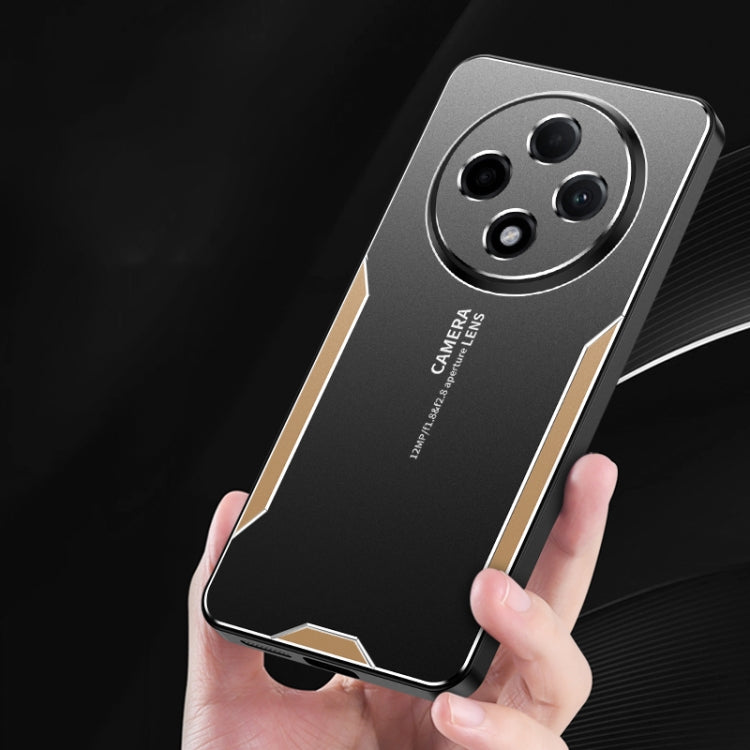 For OPPO A3 Pro Blade Series TPU Hybrid Metal Phone Case(Gold) - OPPO Cases by PMC TechLife | Online Shopping South Africa | PMC TechLife | Buy Now Pay Later Mobicred