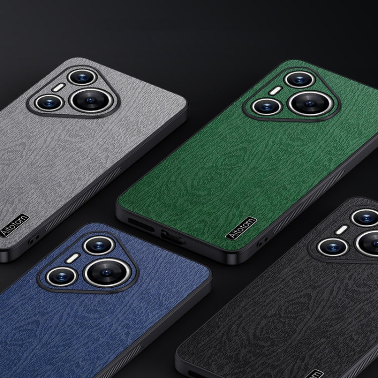 For Huawei Pura 70 Tree Bark Leather Shockproof Phone Case(Blue) - Huawei Cases by PMC Jewellery | Online Shopping South Africa | PMC Jewellery | Buy Now Pay Later Mobicred