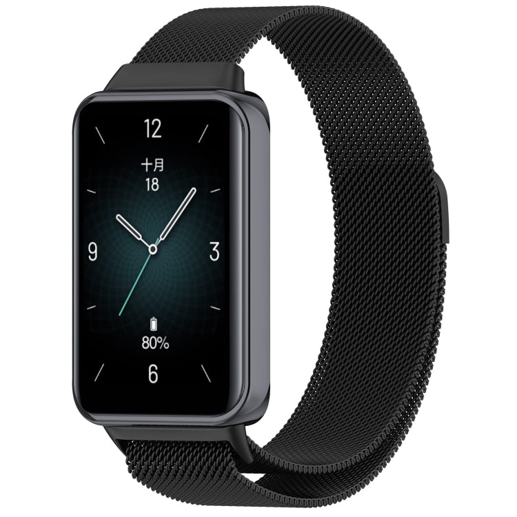 For Honor Band 9 Milan Magnetic Steel Mesh Watch Band(Black) - Watch Bands by PMC TechLife | Online Shopping South Africa | PMC TechLife