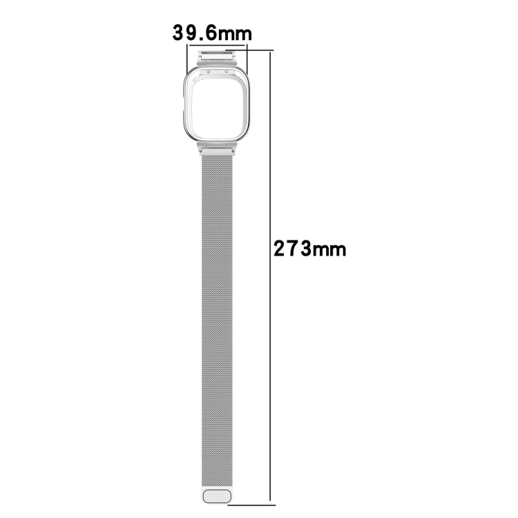 For CMF Watch Pro D395 Metal Frame + Milanese Integrated Magnetic Watch Band(Silver) - Watch Bands by PMC Jewellery | Online Shopping South Africa | PMC Jewellery