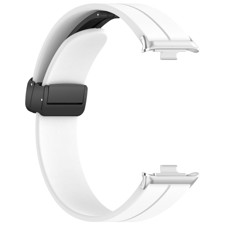 For Redmi Watch 4 Groove Folding Magnetic Buckle Silicone Watch Band(White) - Watch Bands by PMC TechLife | Online Shopping South Africa | PMC TechLife