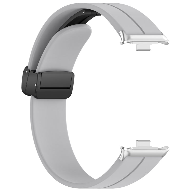 For Redmi Watch 4 Groove Folding Magnetic Buckle Silicone Watch Band(Light Gray) - Watch Bands by PMC TechLife | Online Shopping South Africa | PMC TechLife