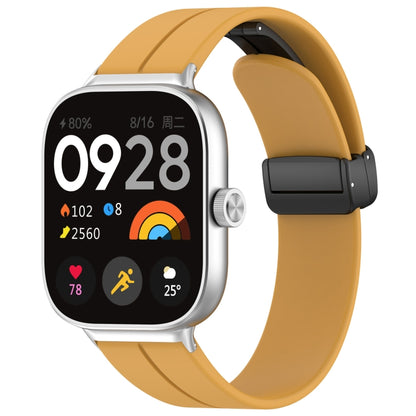 For Xiaomi  Mi Band 8 Pro Groove Folding Magnetic Buckle Silicone Watch Band(Yellow) - Watch Bands by PMC Jewellery | Online Shopping South Africa | PMC Jewellery