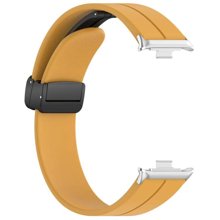 For Xiaomi  Mi Band 8 Pro Groove Folding Magnetic Buckle Silicone Watch Band(Yellow) - Watch Bands by PMC Jewellery | Online Shopping South Africa | PMC Jewellery