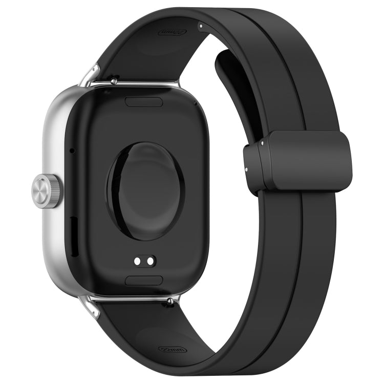 For Xiaomi  Mi Band 8 Pro Groove Folding Magnetic Buckle Silicone Watch Band(Black) - Watch Bands by PMC Jewellery | Online Shopping South Africa | PMC Jewellery