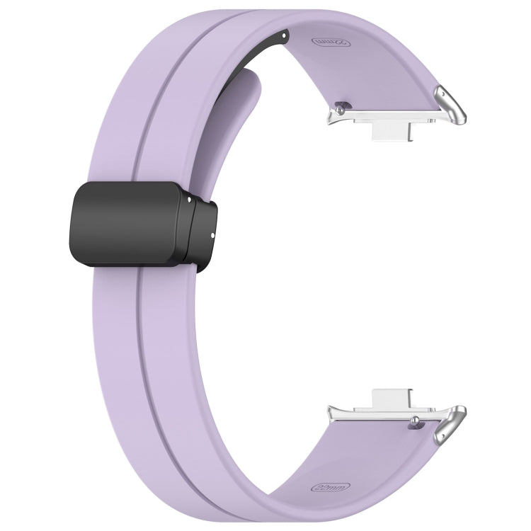 For Xiaomi  Mi Band 8 Pro Groove Folding Magnetic Buckle Silicone Watch Band(Purple) - Watch Bands by PMC Jewellery | Online Shopping South Africa | PMC Jewellery