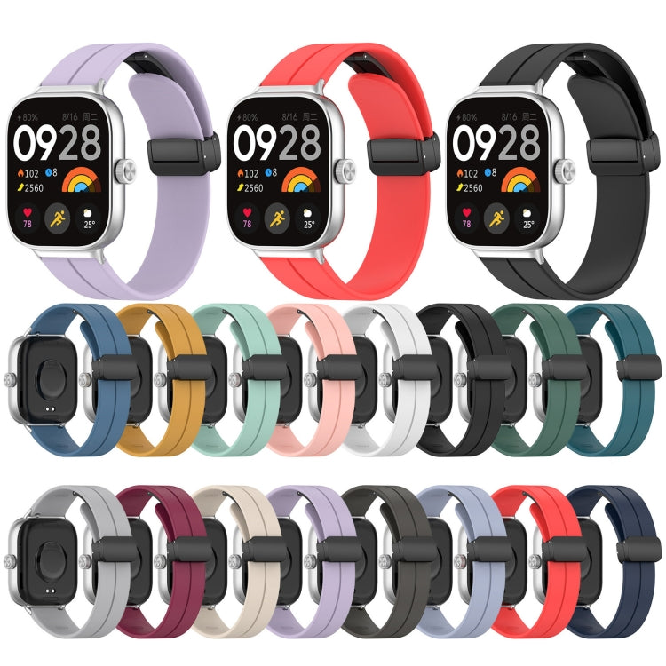 For Redmi Watch 4 Groove Folding Magnetic Buckle Silicone Watch Band(Teal) - Watch Bands by PMC TechLife | Online Shopping South Africa | PMC TechLife