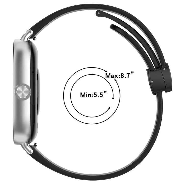 For Redmi Watch 4 Groove Folding Magnetic Buckle Silicone Watch Band(White) - Watch Bands by PMC TechLife | Online Shopping South Africa | PMC TechLife