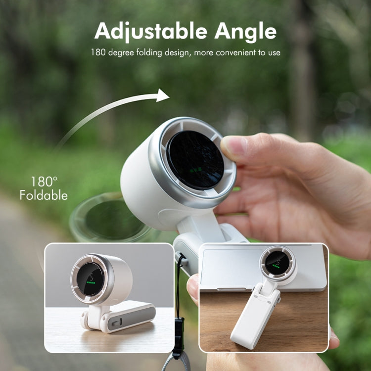 ENKAY Hat-Prince 3600mAh Battery Max 8H Cooling times Foldable Neck Turbo Fan with Digital Display(White) - free shipping - PMC TechLife - Order now!