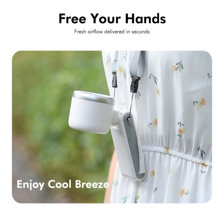 ENKAY Hat-Prince 3600mAh Battery Max 8H Cooling times Foldable Neck Turbo Fan with Digital Display(White) - free shipping - PMC TechLife - Order now!