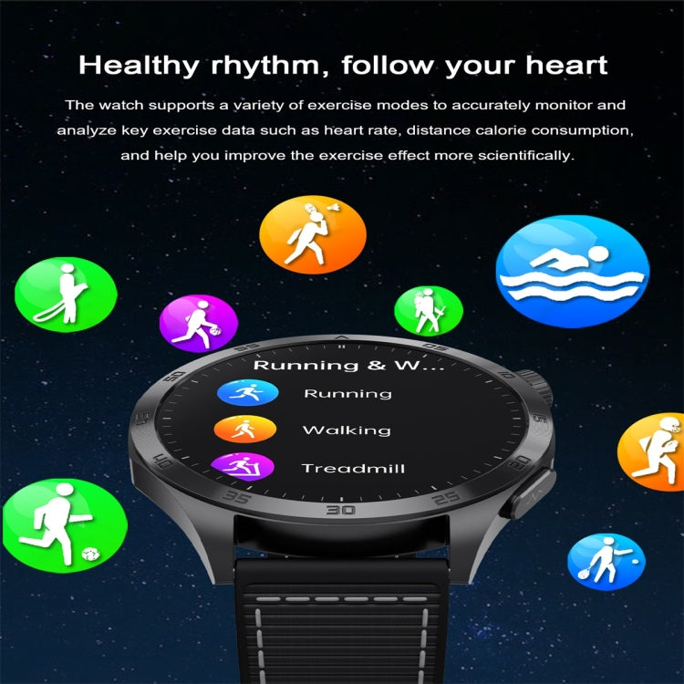 ET485 1.43 inch Color Screen Smart Watch Silicone Strap, Support Bluetooth Call / Micro-physical Examination(Silver) - free shipping - PMC TechLife - Order now!
