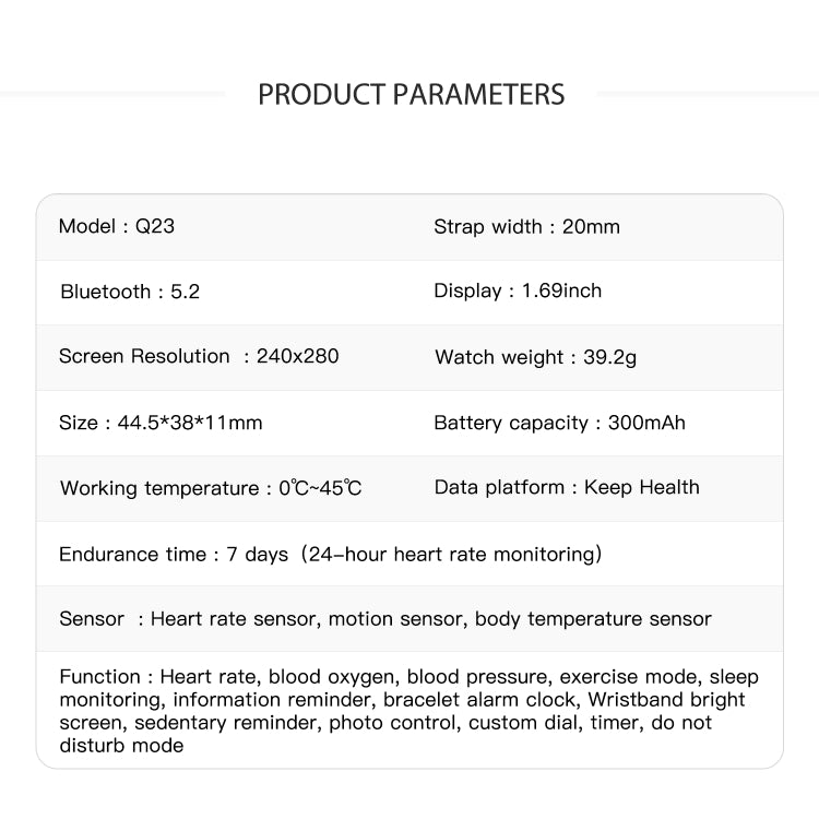Q23 IP67 Waterproof Smart Bracelet Sport Fitness Tracker(Blue) - Smart Watches by PMC TechLife | Online Shopping South Africa | PMC TechLife