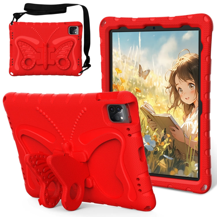 For iPad Air 11 2024 Butterfly Bracket EVA Shockproof Tablet Case(Red) - iPad Air 11 2024 Cases by PMC TechLife | Online Shopping South Africa | PMC TechLife | Buy Now Pay Later Mobicred