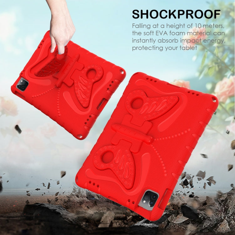 For iPad Pro 11 2024 Butterfly Bracket EVA Shockproof Tablet Case(Red) - iPad Pro 11 2024 Cases by PMC TechLife | Online Shopping South Africa | PMC TechLife | Buy Now Pay Later Mobicred