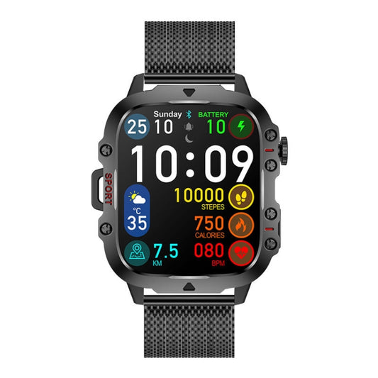 QX11 1.96 inch Color Screen Smart Watch Milan Steel Strap Support Bluetooth Call(Black) - Smart Watches by PMC Jewellery | Online Shopping South Africa | PMC Jewellery