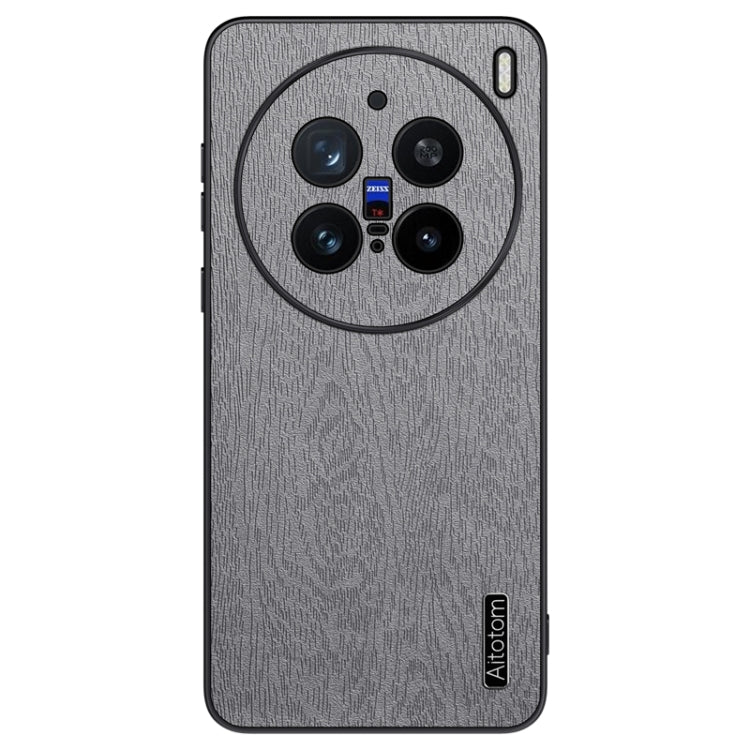 For vivo X200 Pro Tree Bark Leather Shockproof Phone Case(Grey) - X200 Pro Cases by PMC Jewellery | Online Shopping South Africa | PMC Jewellery | Buy Now Pay Later Mobicred