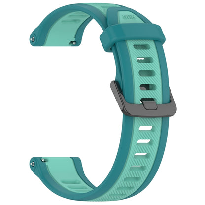 For Garmin Venu 2 22mm Two Color Textured Silicone Watch Band(Teal) - Watch Bands by PMC Jewellery | Online Shopping South Africa | PMC Jewellery