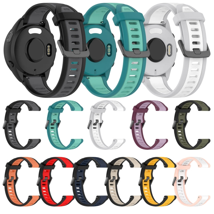 For Garmin Vivoactive 4 22mm Two Color Textured Silicone Watch Band(Teal) - Watch Bands by PMC Jewellery | Online Shopping South Africa | PMC Jewellery