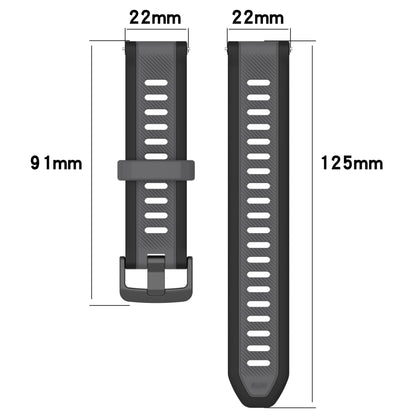 For Garmin Forerunner 265 22mm Two Color Textured Silicone Watch Band(Green+Black) - Watch Bands by PMC Jewellery | Online Shopping South Africa | PMC Jewellery