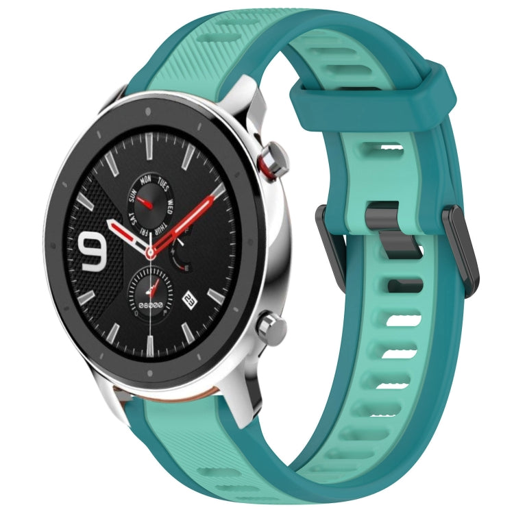 For Amazfit GTR 4 Pro 22mm Two-Color Textured Silicone Watch Band(Water Duck) - Watch Bands by PMC Jewellery | Online Shopping South Africa | PMC Jewellery