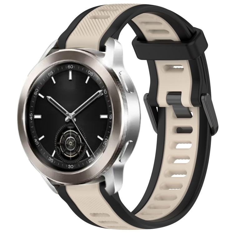For Xiaomi Watch S3 22mm Two Color Textured Silicone Watch Band(Starlight + Black) - Watch Bands by PMC TechLife | Online Shopping South Africa | PMC TechLife