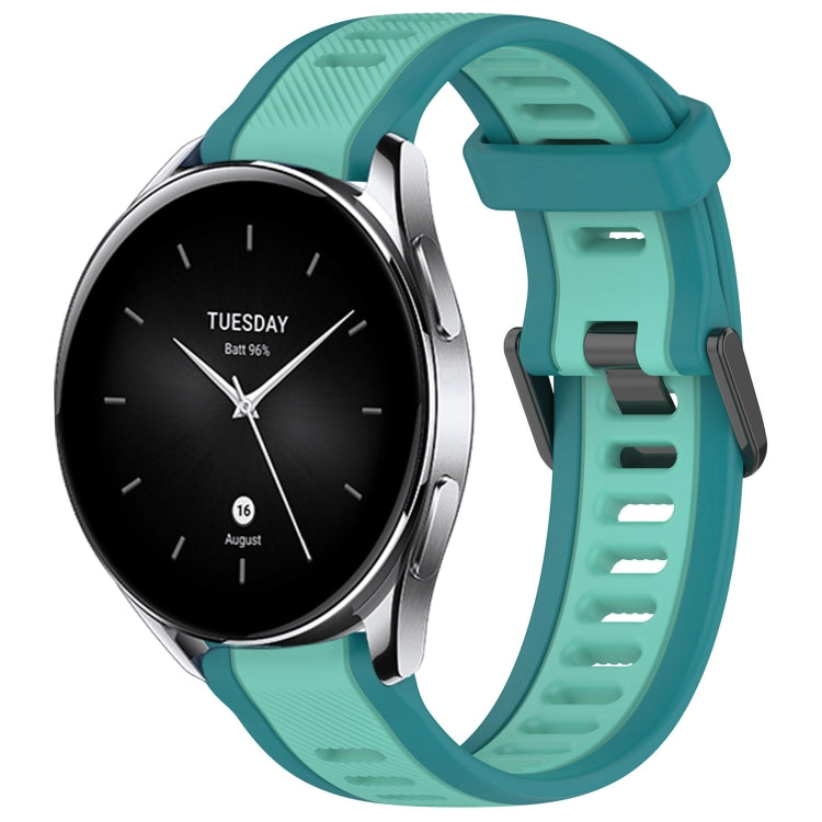 For Xiaomi Watch S2 22mm Two Color Textured Silicone Watch Band(Teal) - Watch Bands by PMC TechLife | Online Shopping South Africa | PMC TechLife