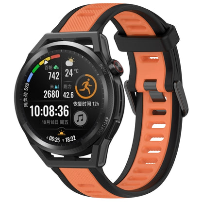 For Huawei Watch GT Runner 22mm Two Color Textured Silicone Watch Band(Orange+Black) - Watch Bands by PMC Jewellery | Online Shopping South Africa | PMC Jewellery