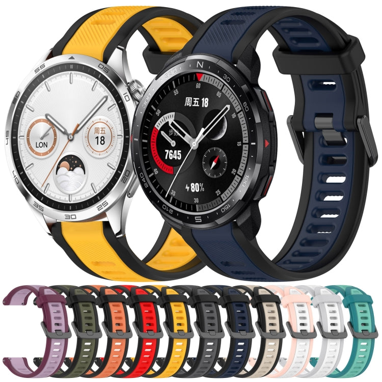 For Huawei Watch 4 Pro 22mm Two Color Textured Silicone Watch Band(White+Grey) - Watch Bands by PMC TechLife | Online Shopping South Africa | PMC TechLife