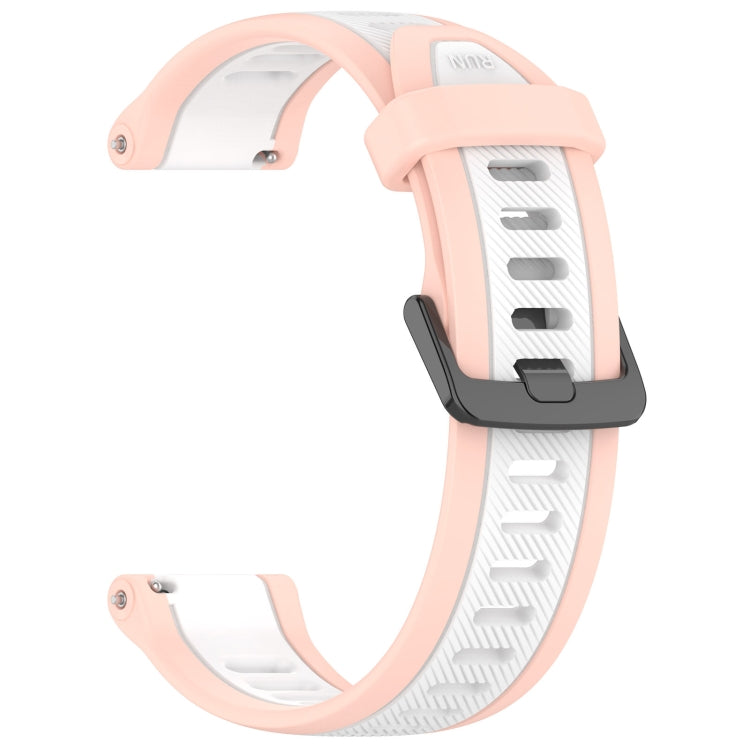 For Amazfit Pop 20mm Two-Color Textured Silicone Watch Band(White+Pink) - Watch Bands by PMC TechLife | Online Shopping South Africa | PMC TechLife