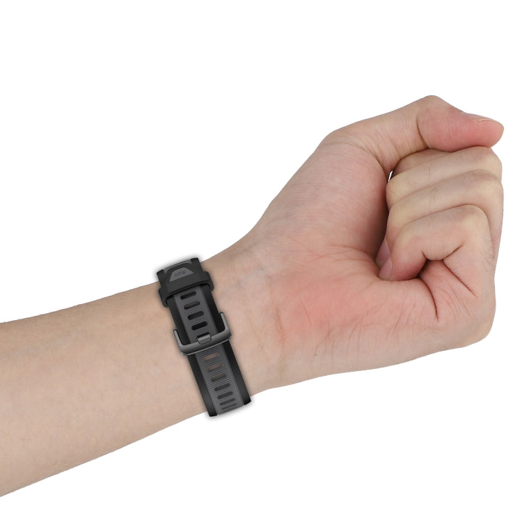 For Amazfit Pop 20mm Two-Color Textured Silicone Watch Band(Starlight + Black) - Watch Bands by PMC TechLife | Online Shopping South Africa | PMC TechLife