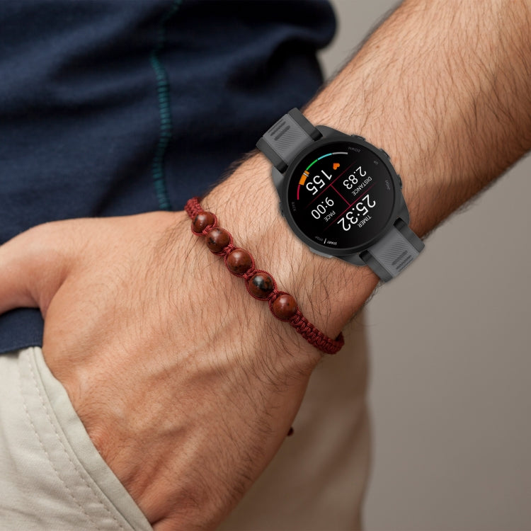 For Amazfit GTS 4 20mm Two-Color Textured Silicone Watch Band(White+Grey) - Watch Bands by PMC TechLife | Online Shopping South Africa | PMC TechLife