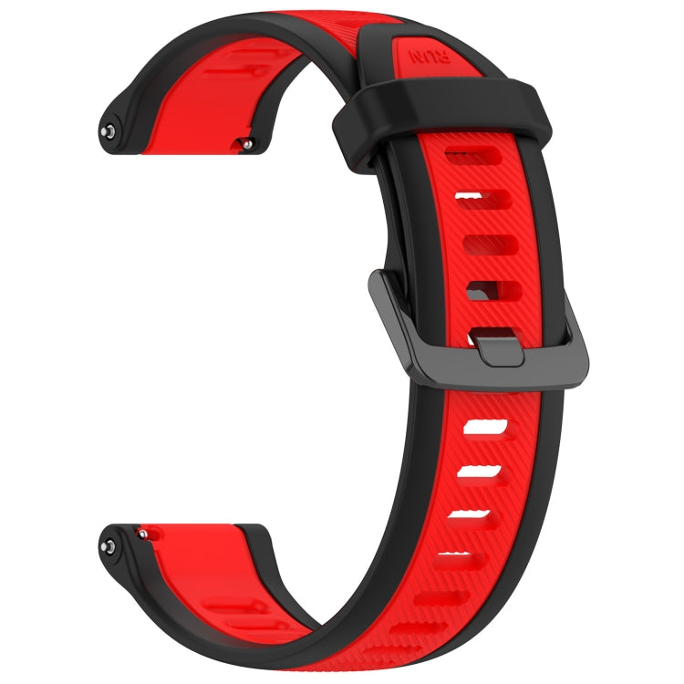 For Garmin Forerunner 165 20mm Two Color Textured Silicone Watch Band(Red+Black) - Watch Bands by PMC Jewellery | Online Shopping South Africa | PMC Jewellery