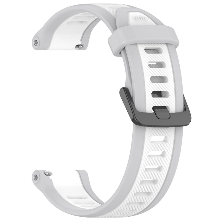 For Garmin Bounce 20mm Two Color Textured Silicone Watch Band(White+Grey) - Watch Bands by PMC TechLife | Online Shopping South Africa | PMC TechLife