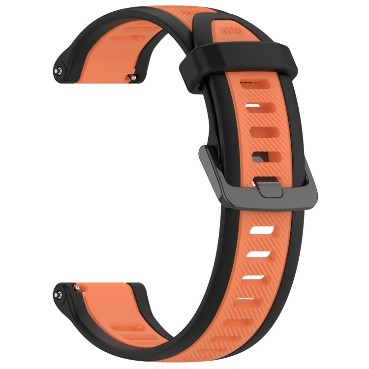 For Garmin Active S 18mm Two Color Textured Silicone Watch Band(Orange+Black) - Watch Bands by PMC TechLife | Online Shopping South Africa | PMC TechLife