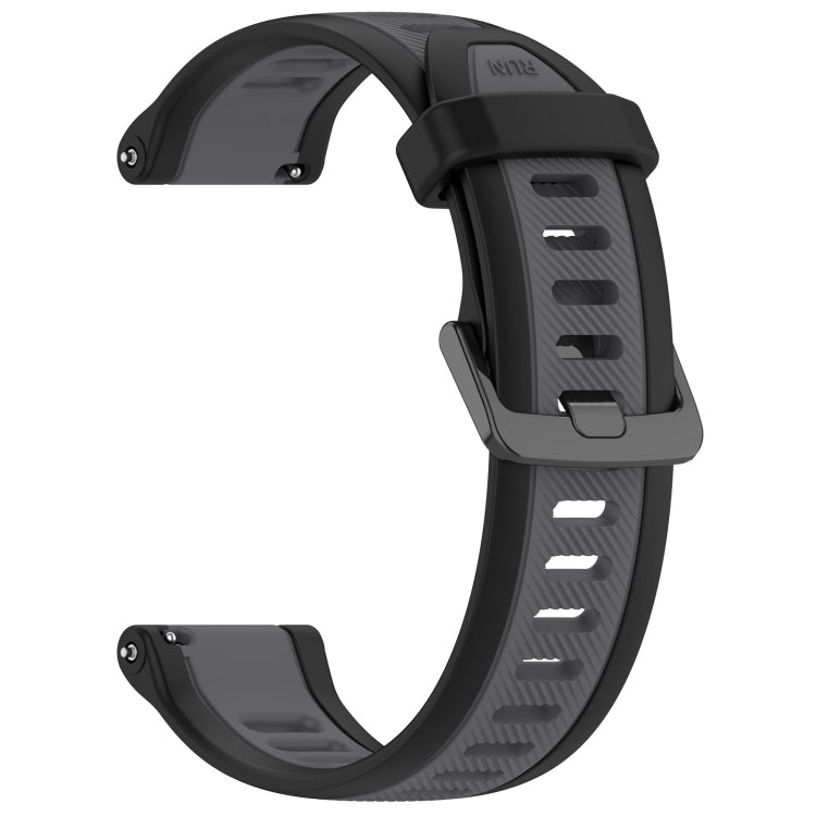 For Garmin Forerunner 255S 18mm Two Color Textured Silicone Watch Band(Grey+Black) - free shipping - PMC TechLife - Order now!