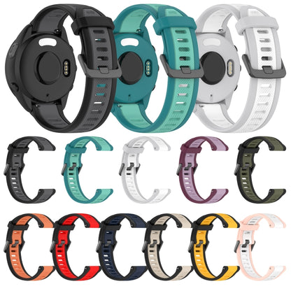 For Garmin Vivomove 3S 18mm Two Color Textured Silicone Watch Band(Teal) - Watch Bands by PMC Jewellery | Online Shopping South Africa | PMC Jewellery