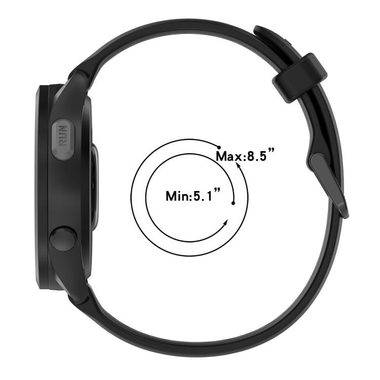 For Garmin Active S 18mm Two Color Textured Silicone Watch Band(Starlight + Black) - Watch Bands by PMC TechLife | Online Shopping South Africa | PMC TechLife