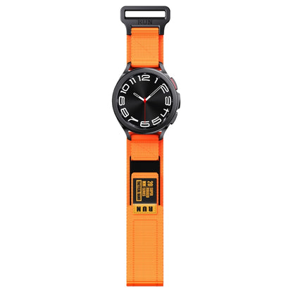 20mm Two Color Nylon Canvas Hook And Loop Fastener Watch Band(Orange+Black) - 20mm Bands by PMC Jewellery | Online Shopping South Africa | PMC Jewellery