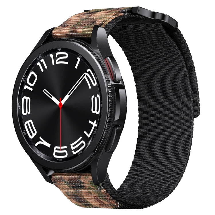 22mm Two Color Nylon Canvas Hook And Loop Fastener Watch Band(Black+Camouflage) - 22mm Bands by PMC TechLife | Online Shopping South Africa | PMC TechLife