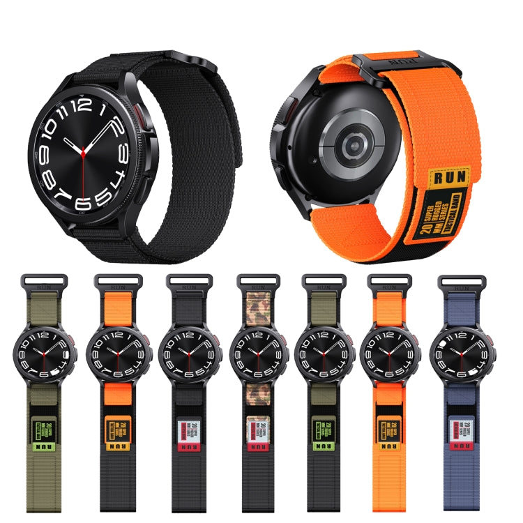 22mm Two Color Nylon Canvas Hook And Loop Fastener Watch Band(Orange+Black) - 22mm Bands by PMC TechLife | Online Shopping South Africa | PMC TechLife