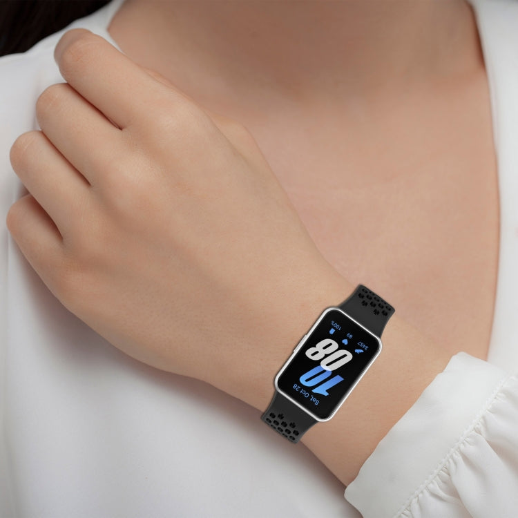 For Samsung Galaxy Fit 3 Hole Style Magnetic Folding Buckle Silicone Watch Band(Light Gray) - Watch Bands by PMC TechLife | Online Shopping South Africa | PMC TechLife