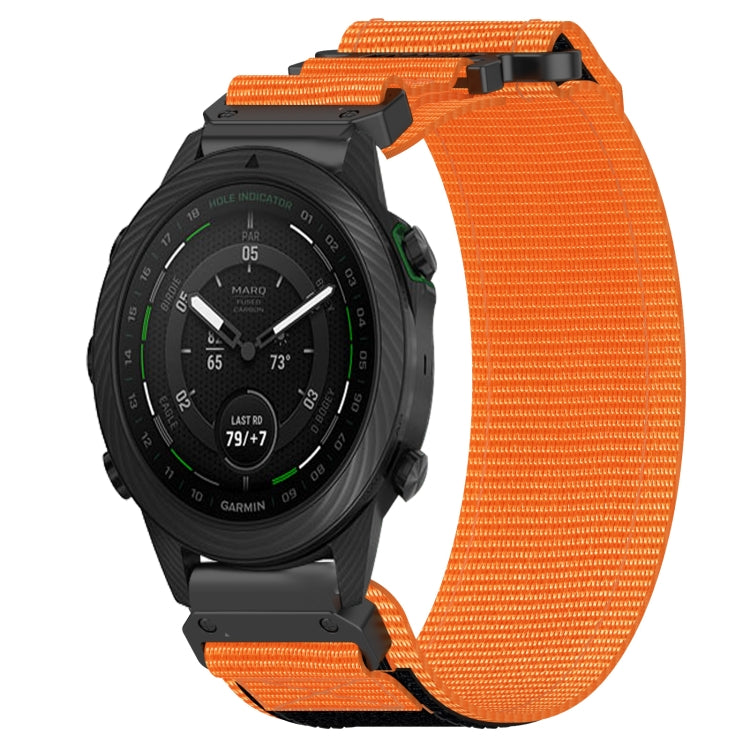 For Garmin MARQ Golfer 22mm Nylon Hook And Loop Fastener Watch Band(Orange) - Watch Bands by PMC TechLife | Online Shopping South Africa | PMC TechLife