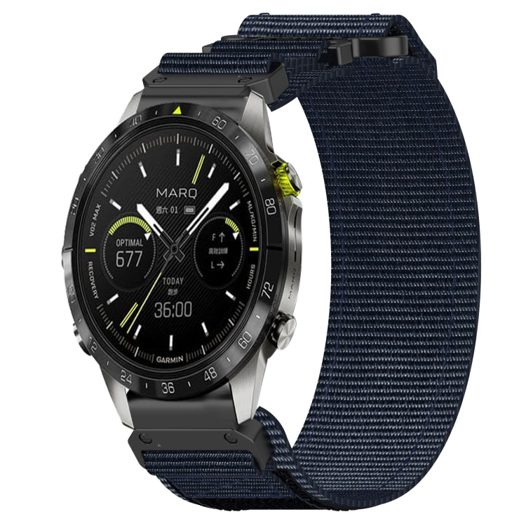 For Garmin MARQ Athlete Gen 2 22mm Nylon Hook And Loop Fastener Watch Band(Blue) - free shipping - PMC TechLife - Order now!