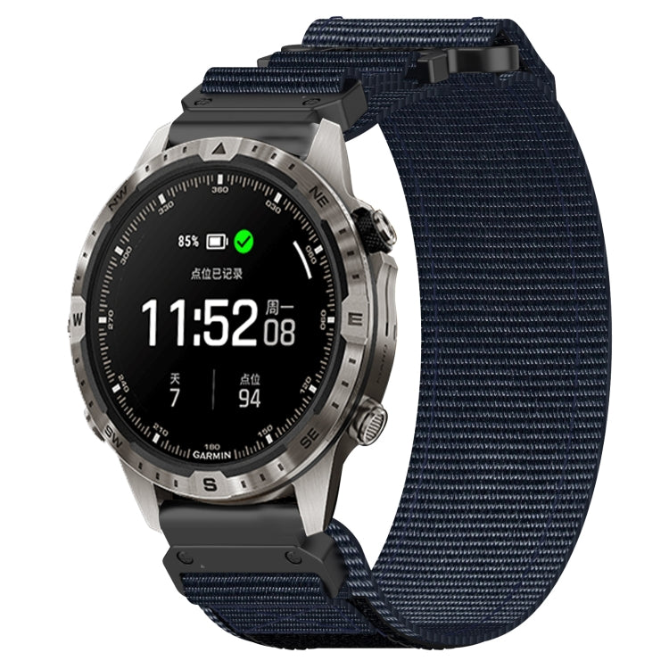 For Garmin MARQ Adventurer Gen 2 22mm Nylon Hook And Loop Fastener Watch Band(Blue) - free shipping - PMC TechLife - Order now!