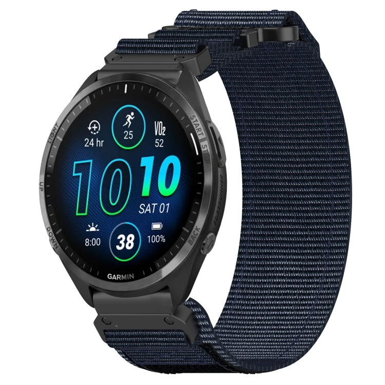 For Garmin Forerunner 965 22mm Nylon Hook And Loop Fastener Watch Band(Blue) - free shipping - PMC TechLife - Order now!
