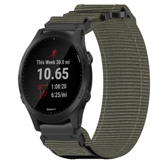 For Garmin Forerunner 945 22mm Nylon Hook And Loop Fastener Watch Band(Grey) - Watch Bands by PMC Jewellery | Online Shopping South Africa | PMC Jewellery