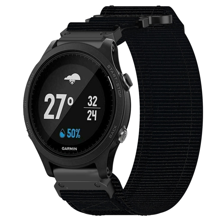 For Garmin Forerunner 935 22mm Nylon Hook And Loop Fastener Watch Band(Black) - Watch Bands by PMC TechLife | Online Shopping South Africa | PMC TechLife
