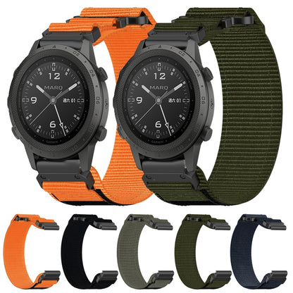 For Garmin Forerunner 965 22mm Nylon Hook And Loop Fastener Watch Band(Army Green) - Watch Bands by PMC Jewellery | Online Shopping South Africa | PMC Jewellery